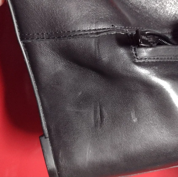 Calvin Klein black white booties sz 9 zipper wedge - Picture 7 of 9